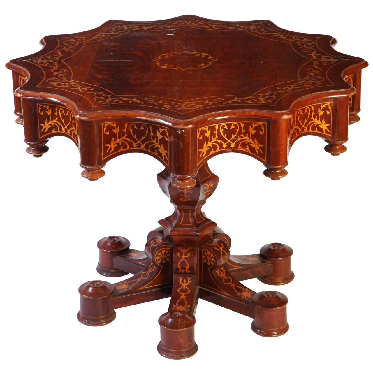 Fine 19th Century Italian Inlaid Center Table