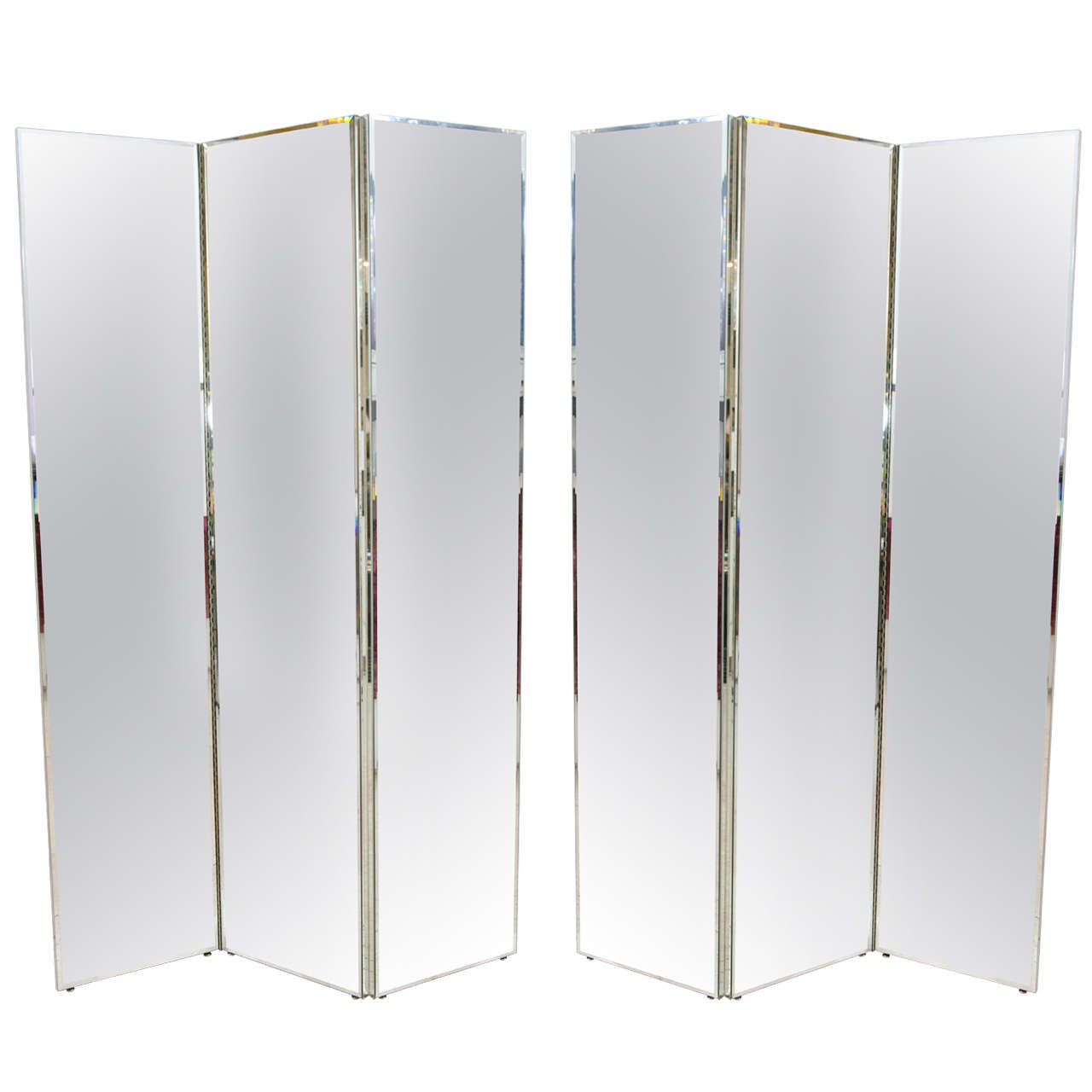 Pair of Mirrored Screens or Room Dividers