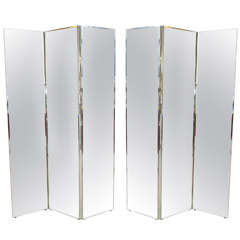 Pair of Mirrored Screens or Room Dividers