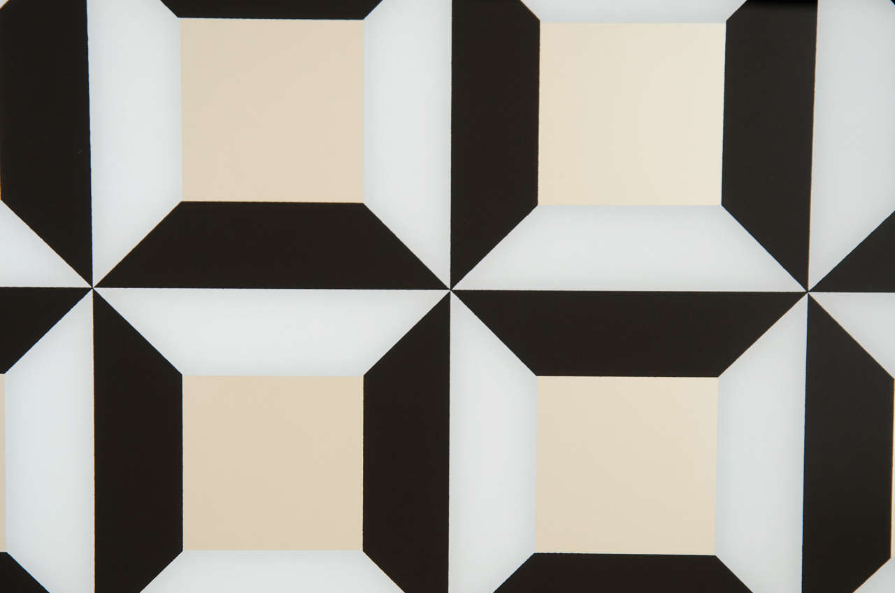 Black and White Op Art Mirror at 1stDibs black and white mirrors