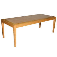 Late 20th c. Oak Table with Beveled Edge