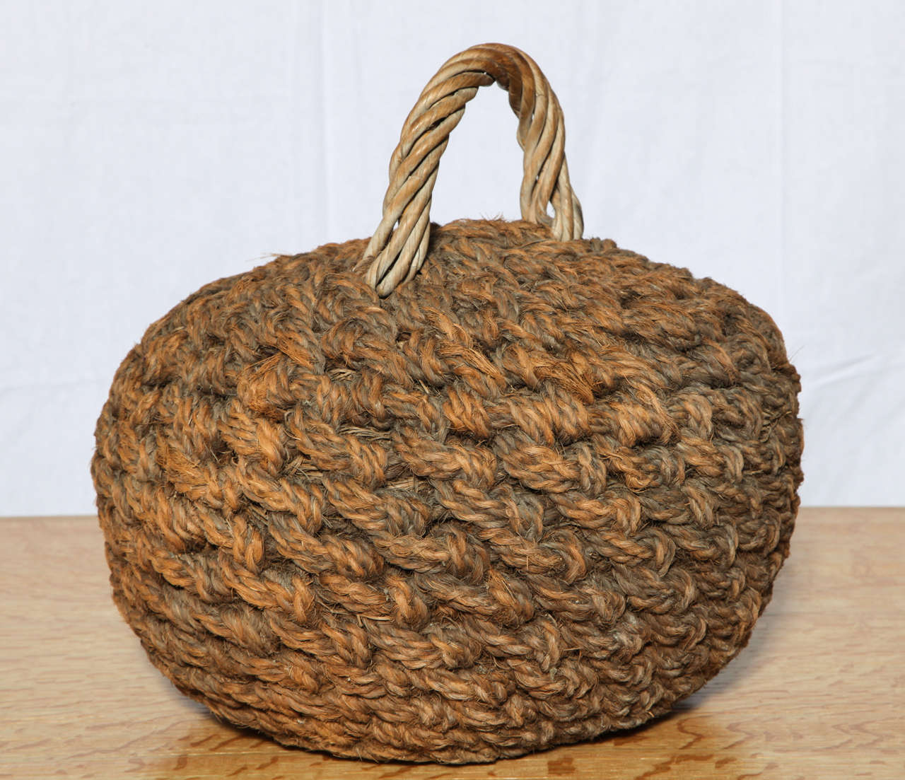 Antique Rope Boat Bumper with Braided Handle