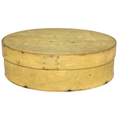 Antique Round Painted Cheese Box