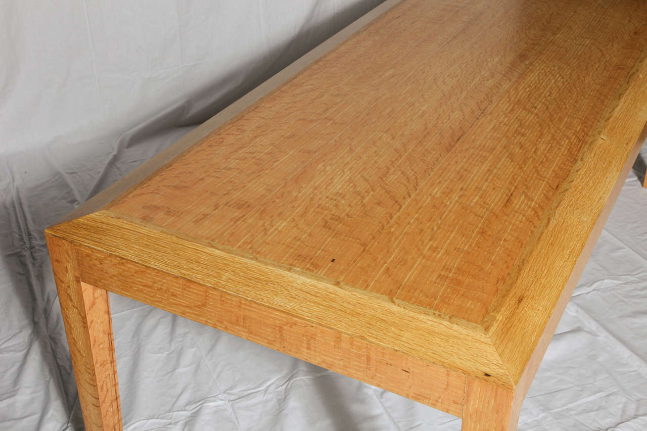 Late 20th c. Oak Table with Beveled Edge For Sale at 1stDibs