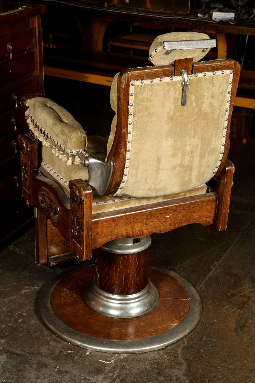 Restored 1800s Barber Chair by Kochs In Good Condition In Los Angeles, CA