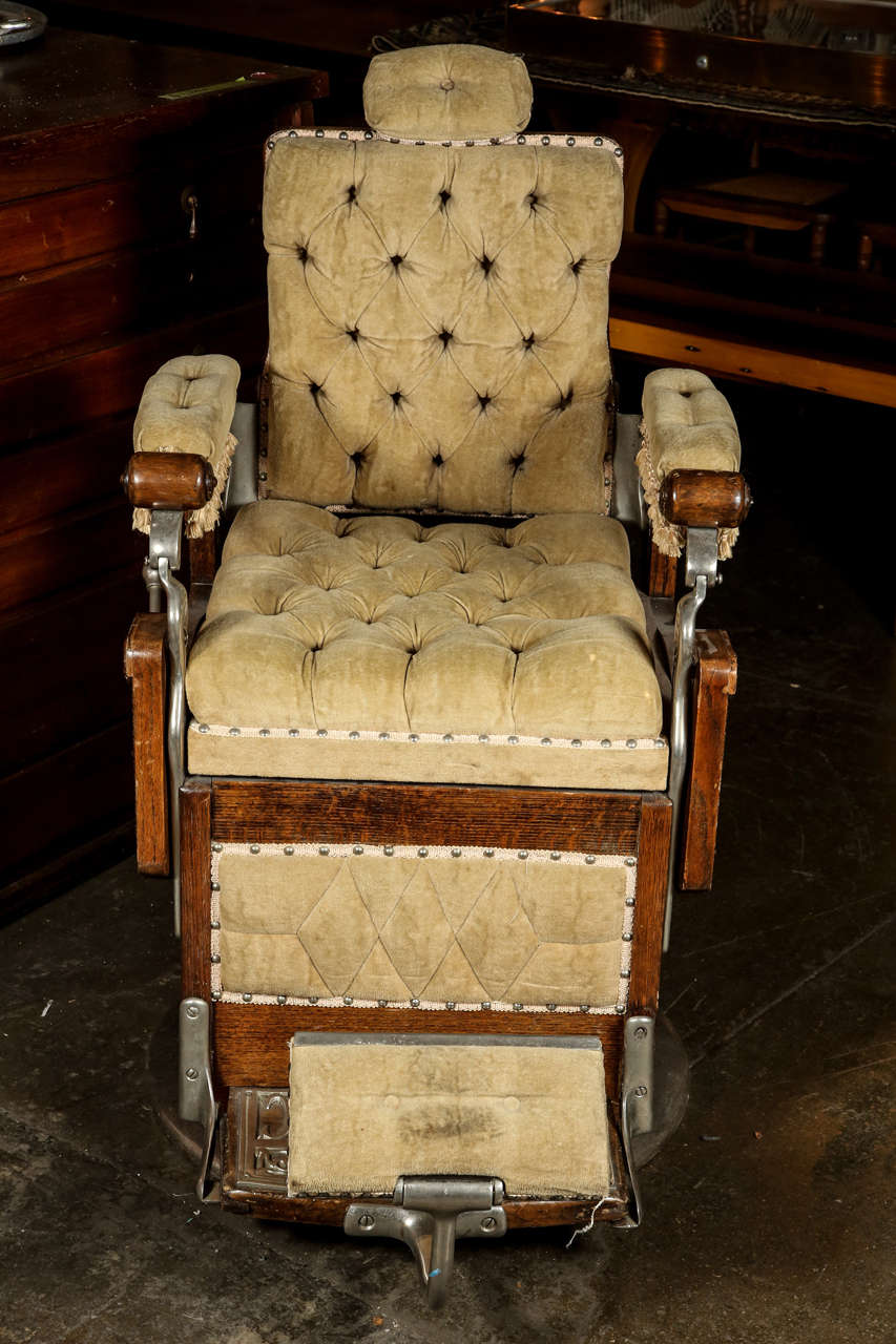 Wood Restored 1800s Barber Chair by Kochs