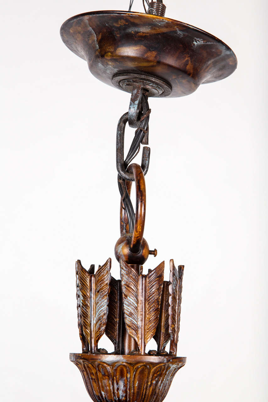 Six Candle Federal Bronze Chandelier 3