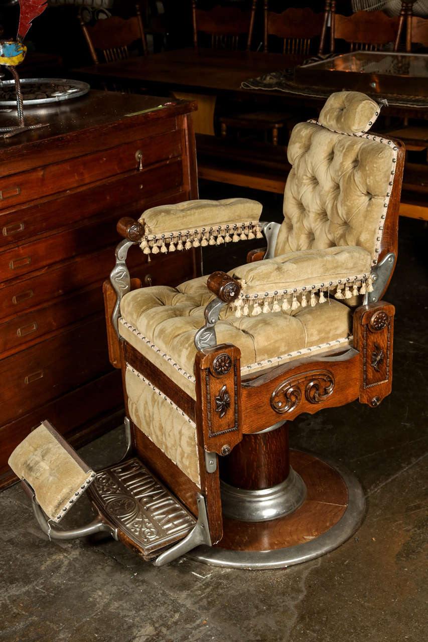 Restored 1800s Barber Chair by Kochs For Sale at 1stdibs