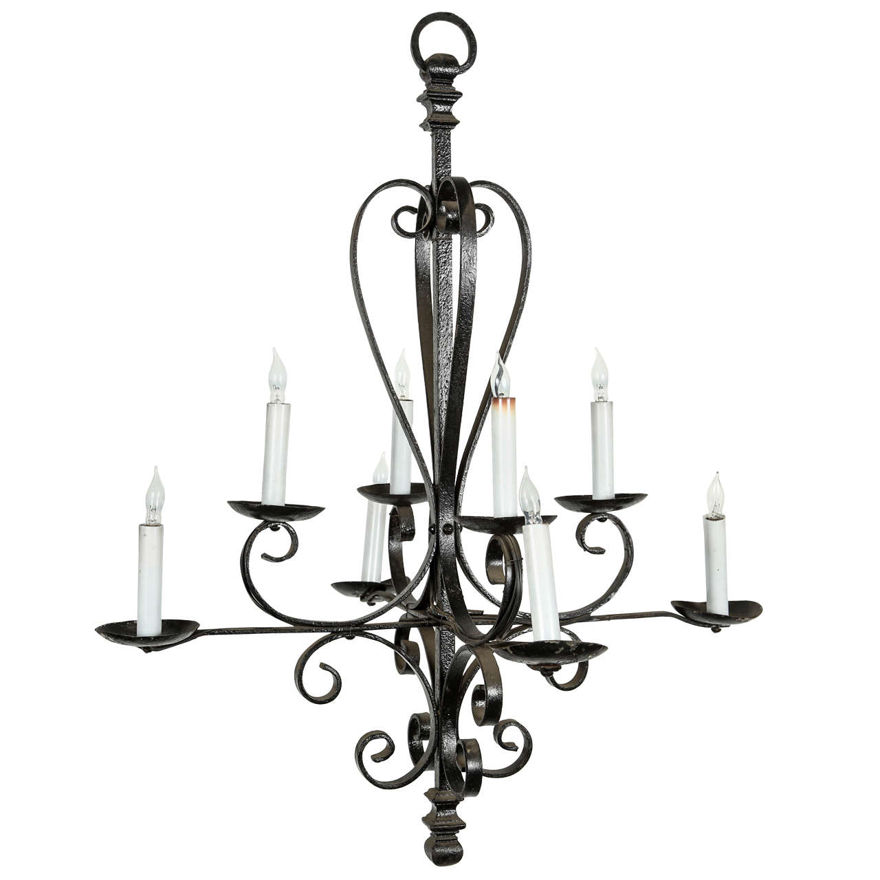 Vintage Gothic Wrought Iron Chandelier at 1stDibs