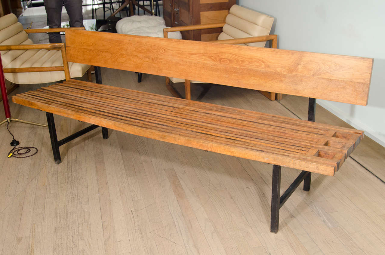 French Large Vintage Cherry Bench