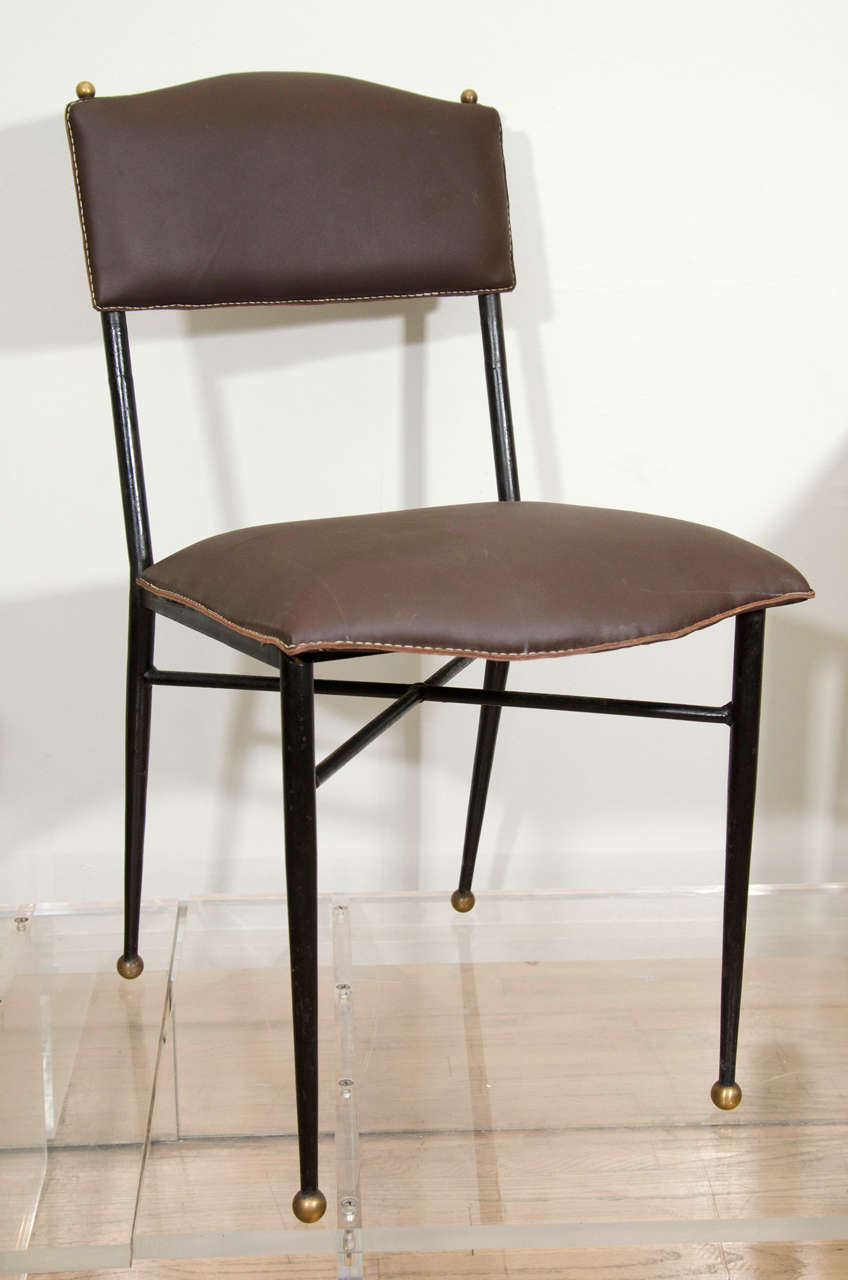 French Jacques Adnet Side Chair