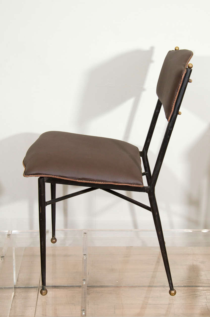 Mid-20th Century Jacques Adnet Side Chair