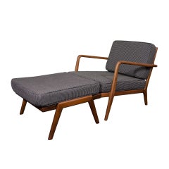 Solid walnut, Mel Smilow lounge chair and ottoman