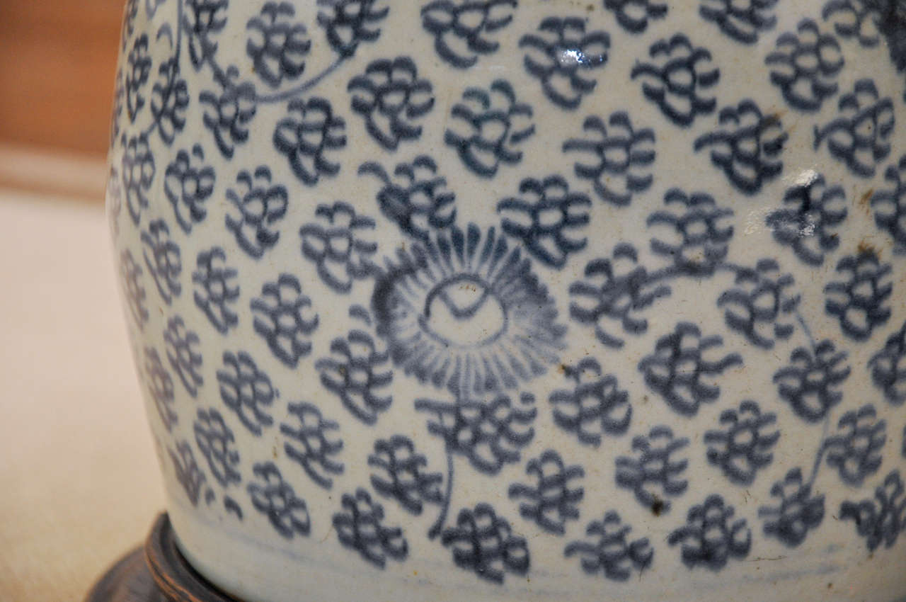 Oriental Blue and White Cachepot Lamps For Sale 2