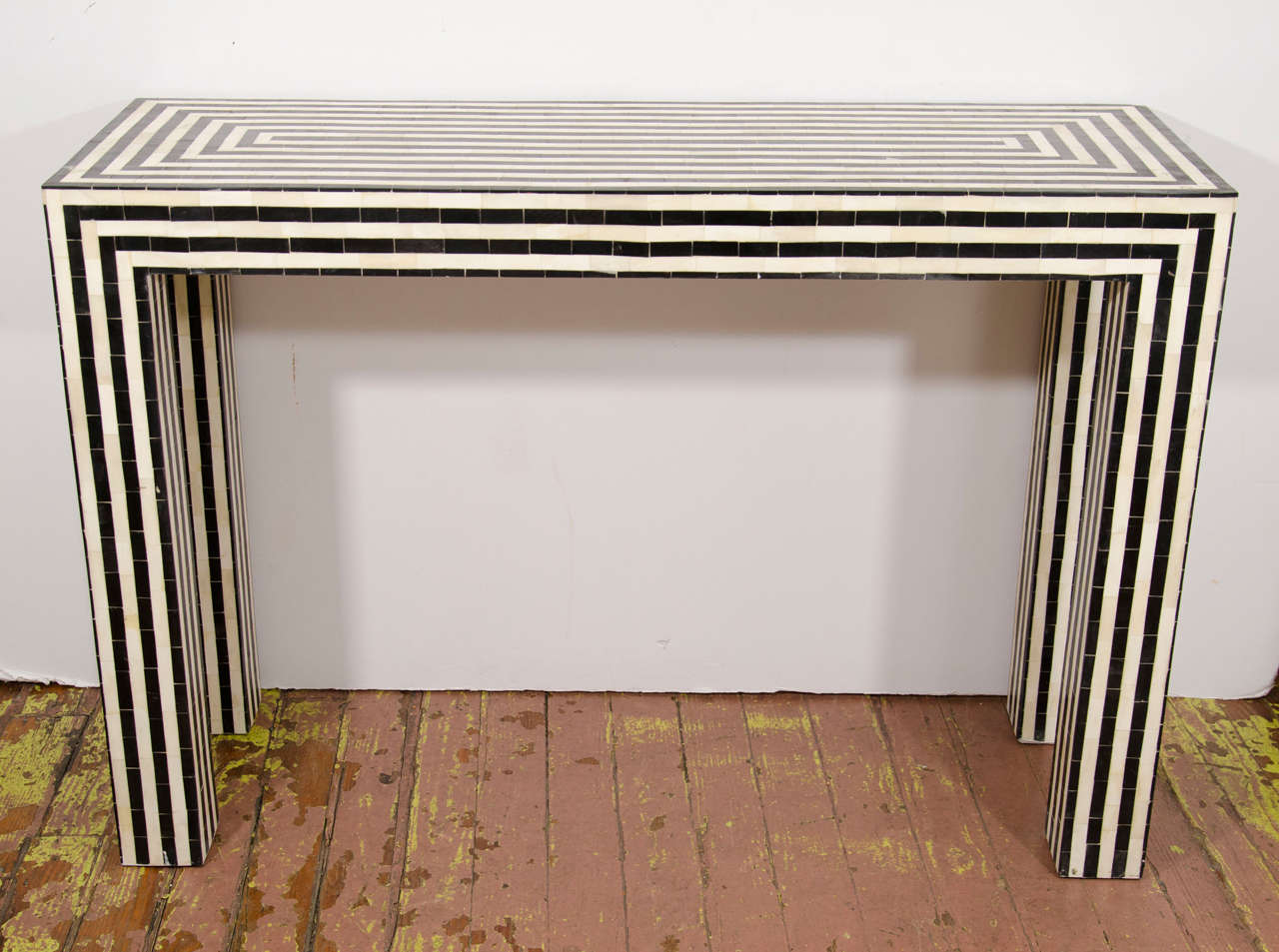Inlaid bone console from India