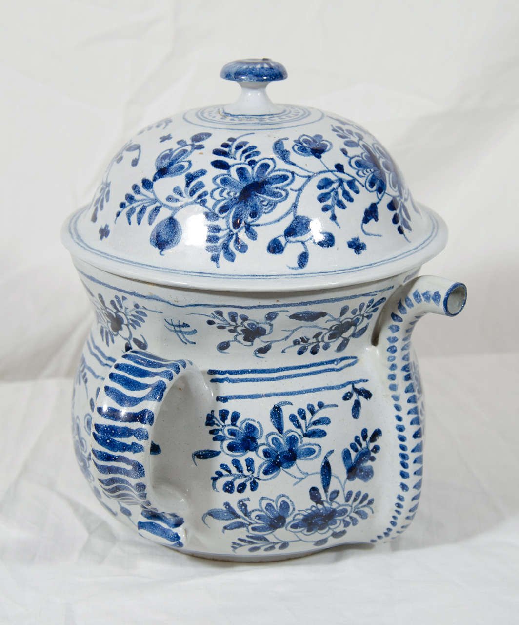18th Century Antique Delft Blue and White Possett Pot
