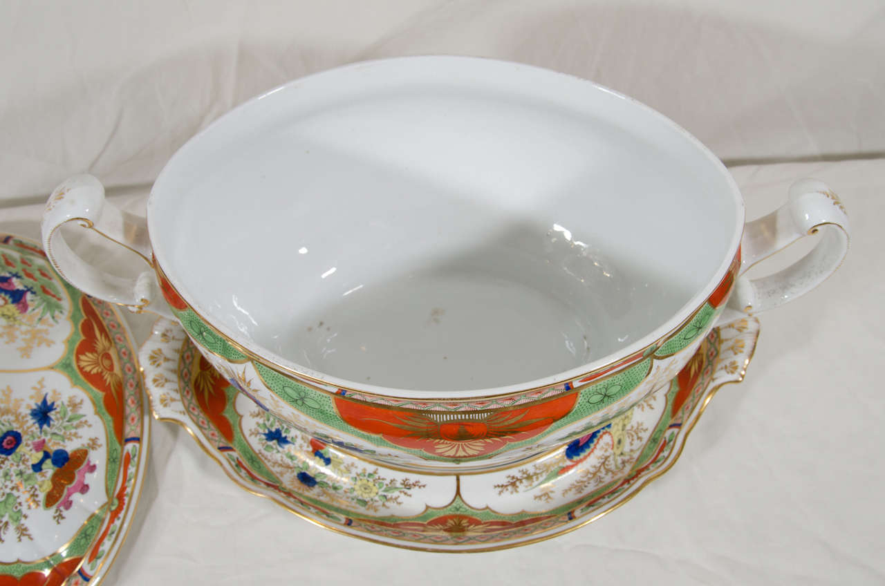 Chamberlain's Worcester Bengal Tiger (Dragon in Compartments) Soup Tureen 3