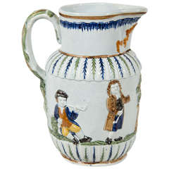  Antique Prattware Jug "The Parson, Clerk & Sexton"