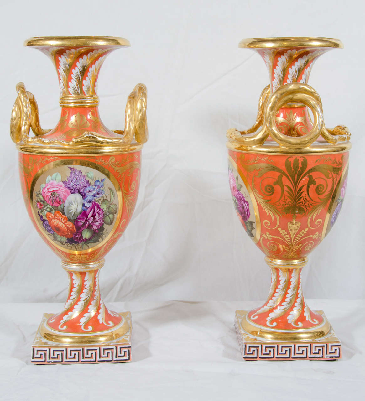 Early 19th Century Antique Porcelain Vases by Derby