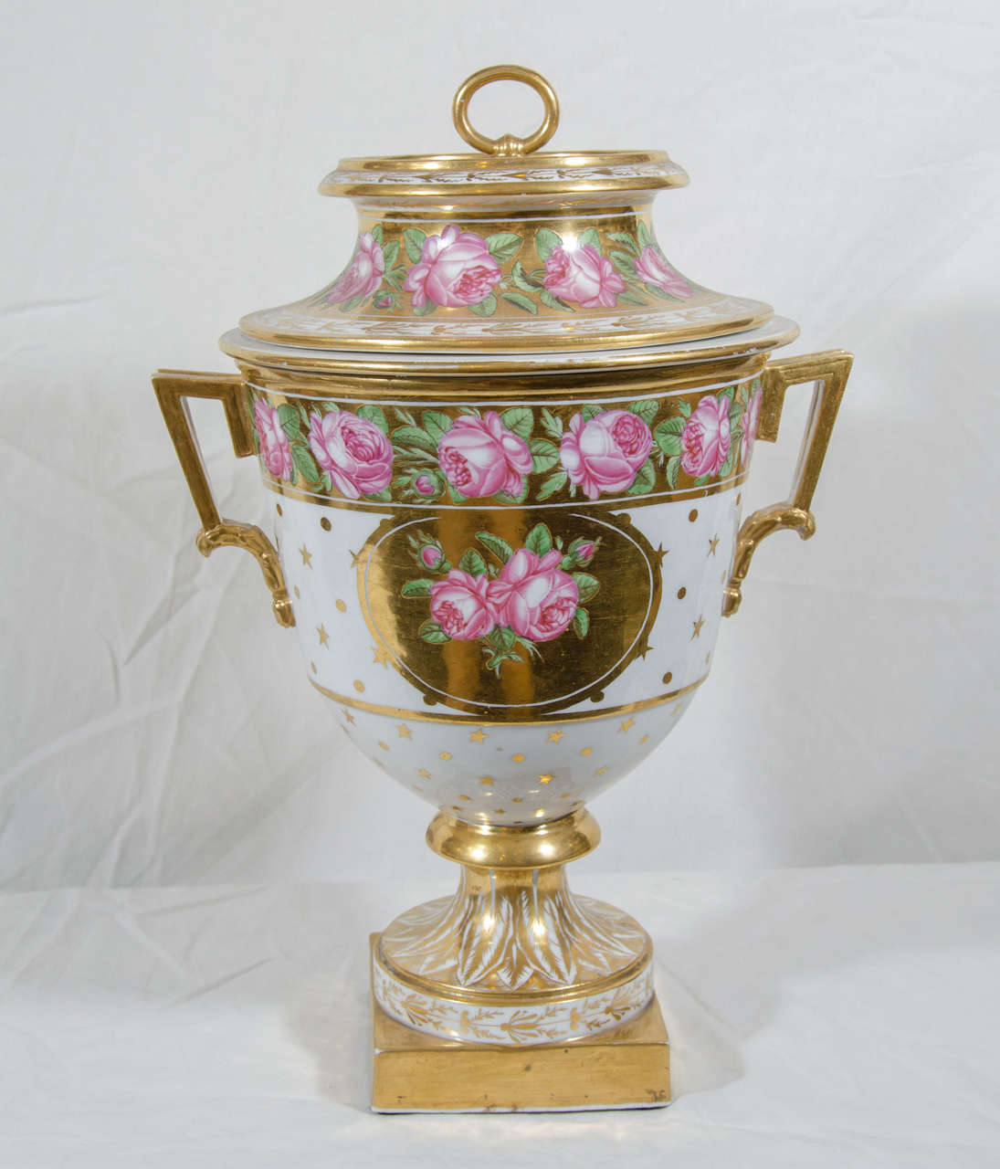 Pair Large Antique English Porcelain Vases Made circa 1810 For Sale at