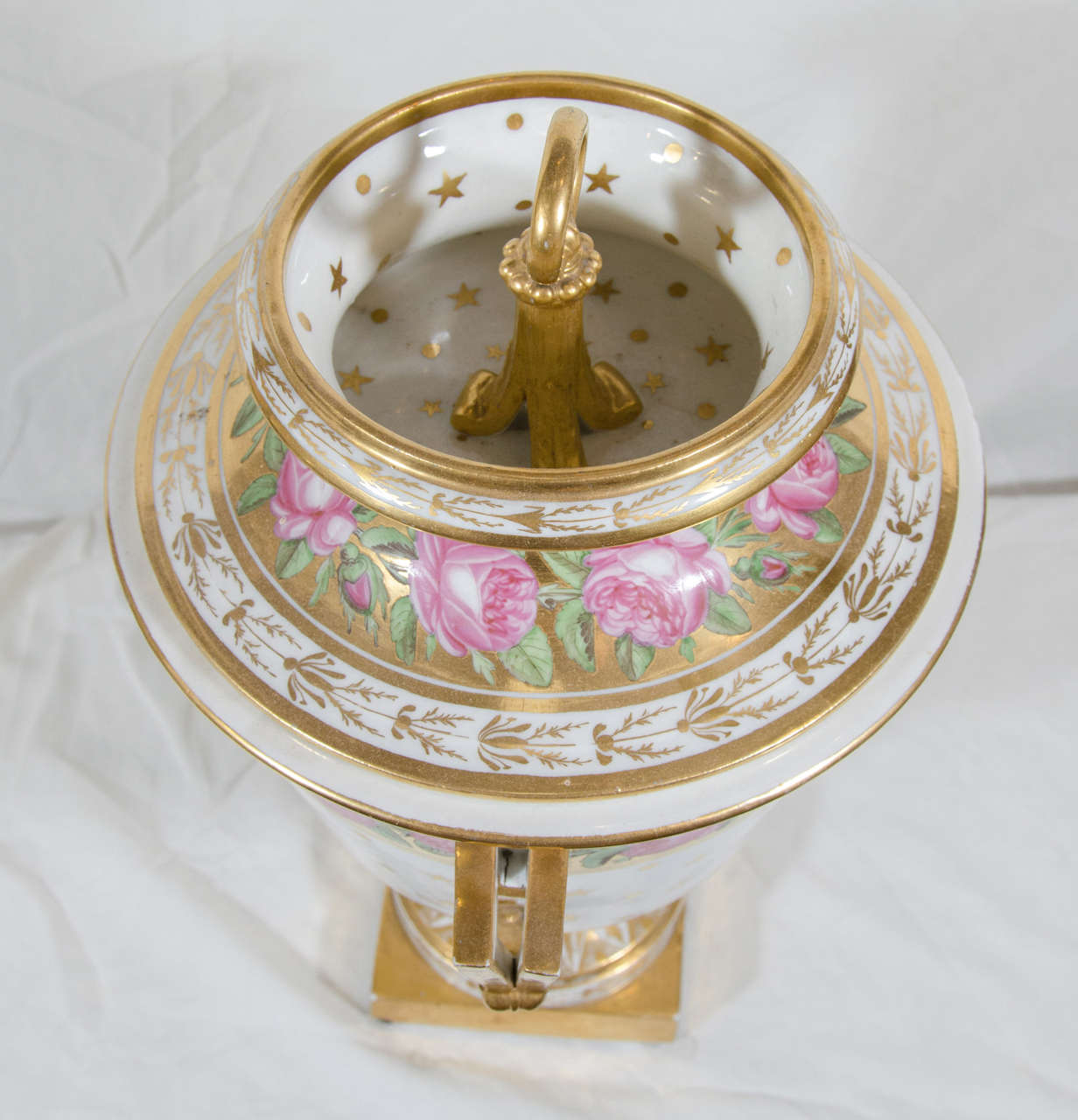 Pair Large Antique English Porcelain Vases Made circa 1810 For Sale at