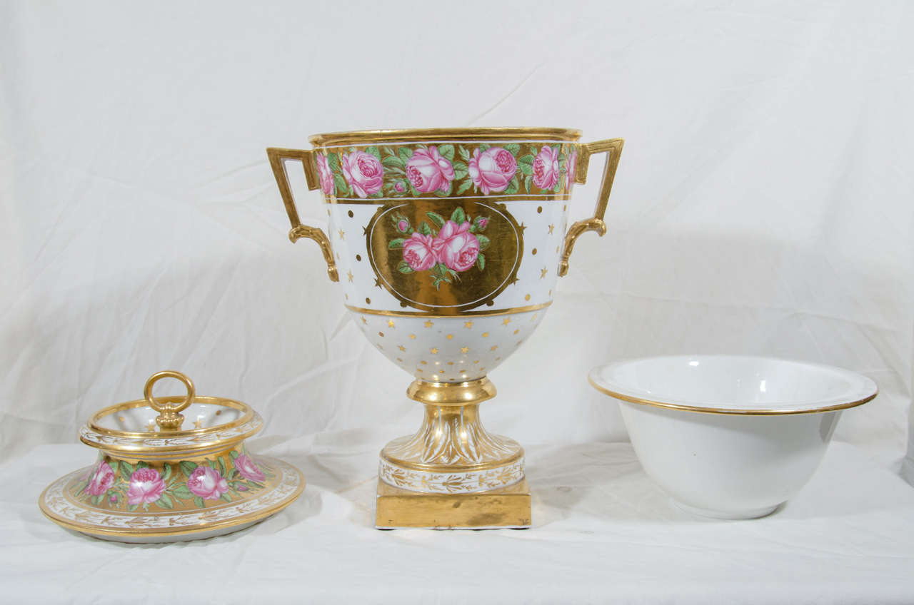 Pair Large Antique English Porcelain Vases Made circa 1810 For Sale at