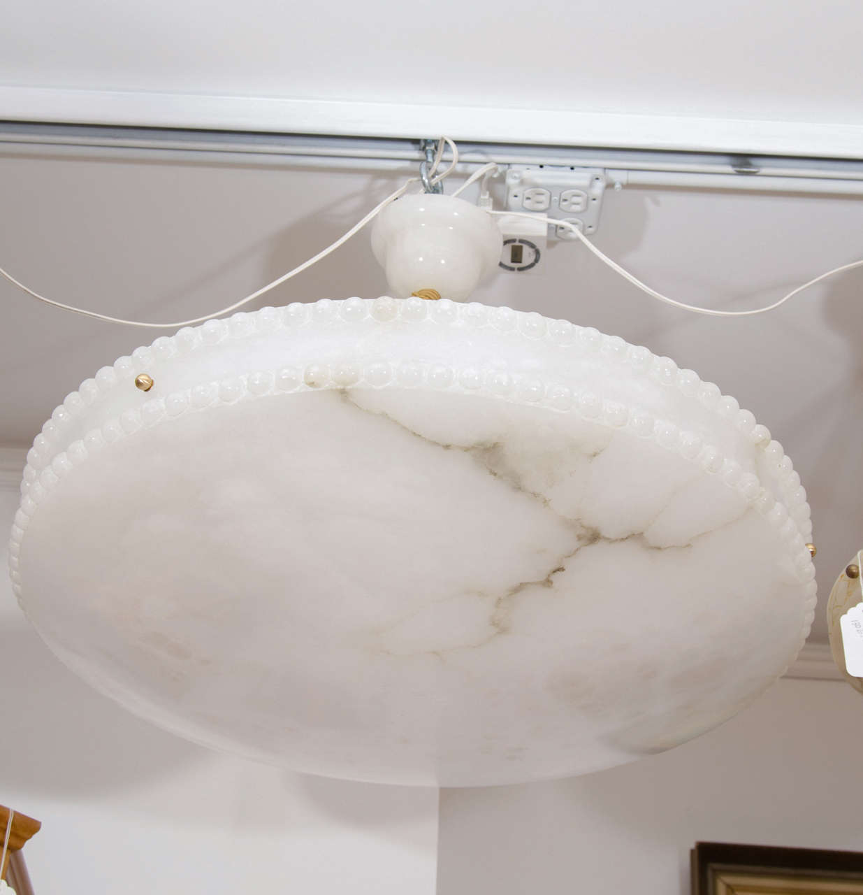 Alabaster Light Fixture In Excellent Condition In New York, NY