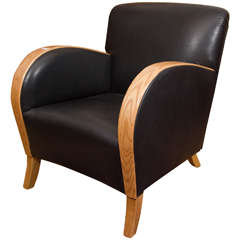 Art Deco Club Chair in Motorcycle Leather 5