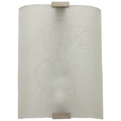 Antique Frosted Art Deco Orrefors "Goddess" Wall Sconce