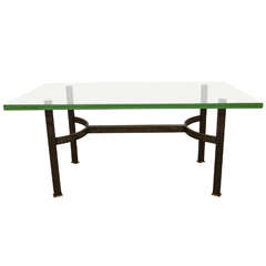 French Bronze, Iron, and Glass Coffee Table c. 1960’s