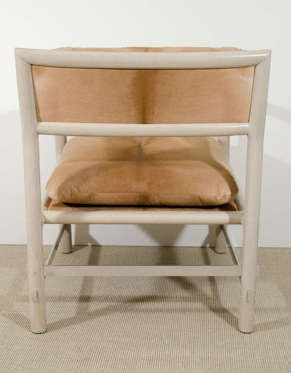 Ash Pair of Edward Wormley for Dunbar Chairs in Cowhide, circa 1960, USA For Sale