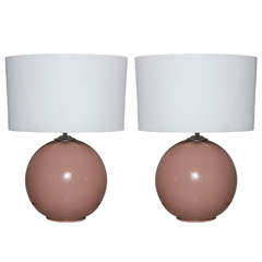 Pair of American Glass Table Lamps