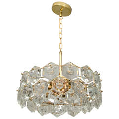 Kinkeldey Goldplate Geometric Crystal Chandelier