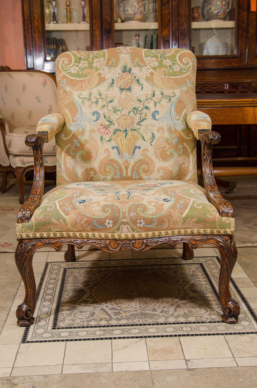 Fine Pair of George II Carved Gainsborough Chairs