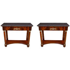 Pair of French Empire Consoles