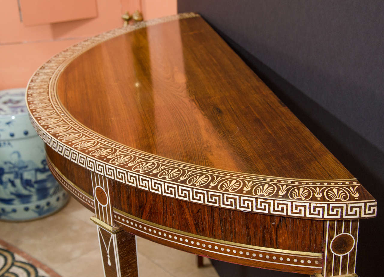 Fine Pair of Art Deco Demilune Consoles at 1stDibs