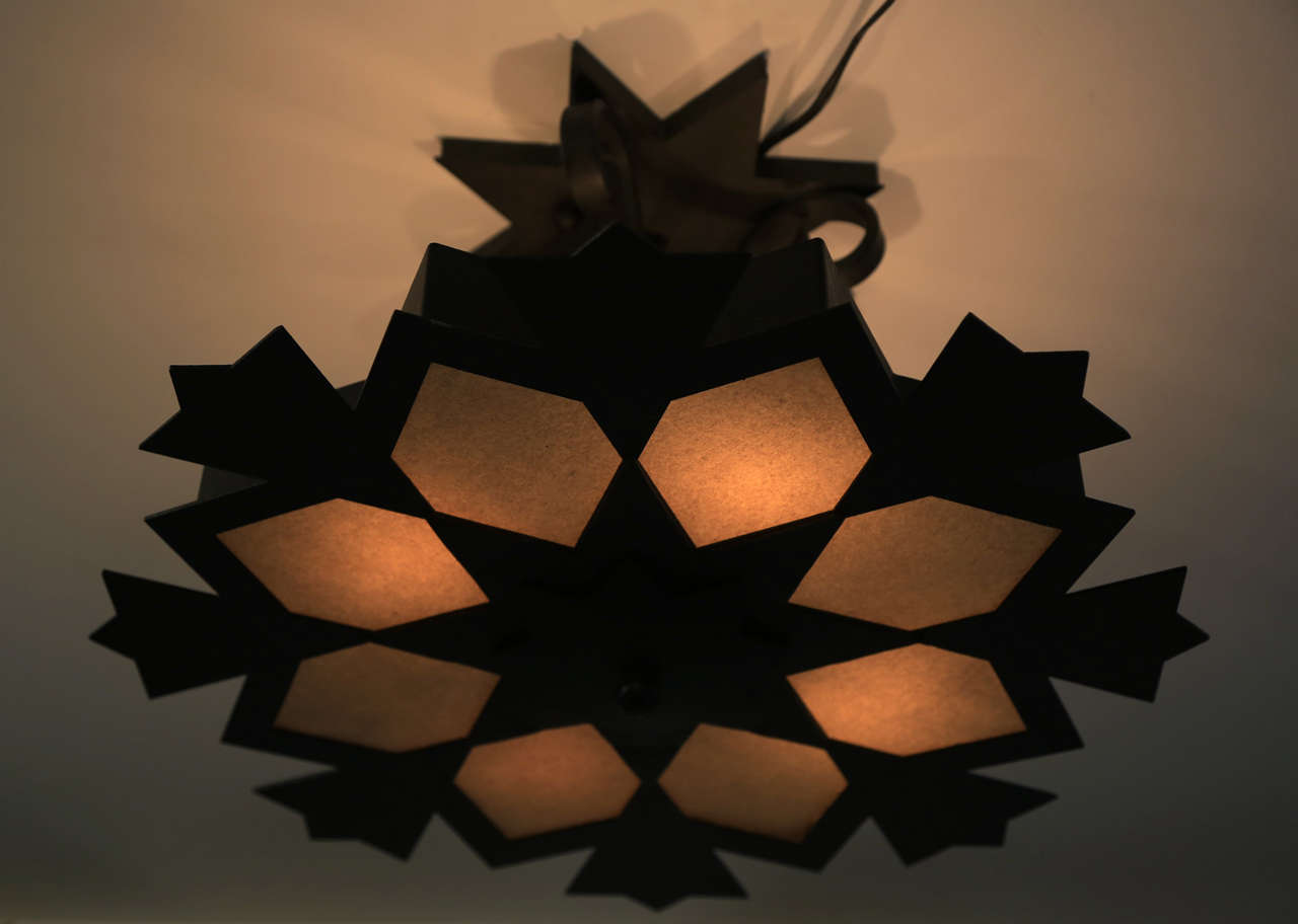 Moroccan Star Ceiling Iron Fixture by Paul Ferrante