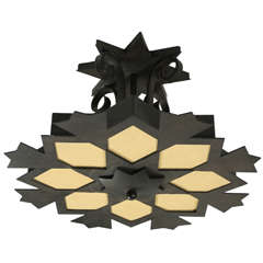 Moroccan Star Ceiling Iron Fixture by Paul Ferrante