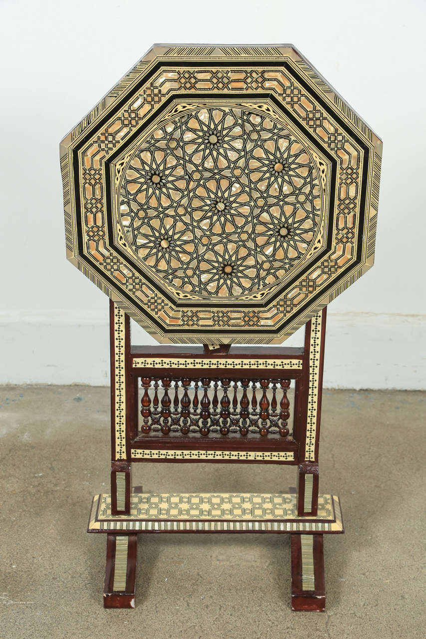 Marquetry Egyptian Octagonal Side Table