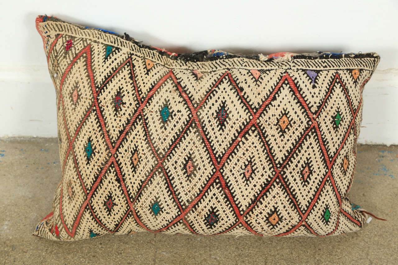 Hand-Knotted Moroccan Tribal Rug Throw Pillows
