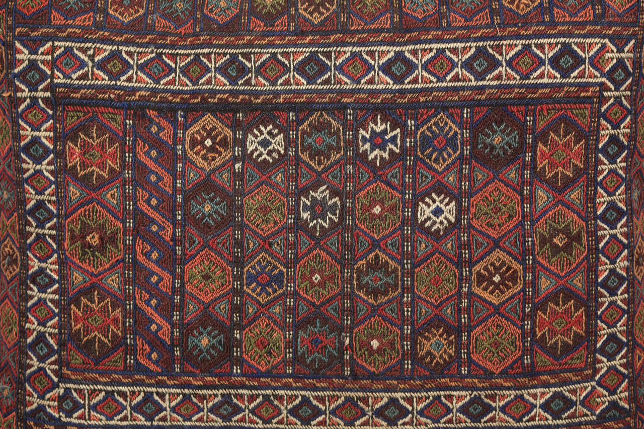 Hand-Woven Turkish Tribal Kilim Floor Pillow