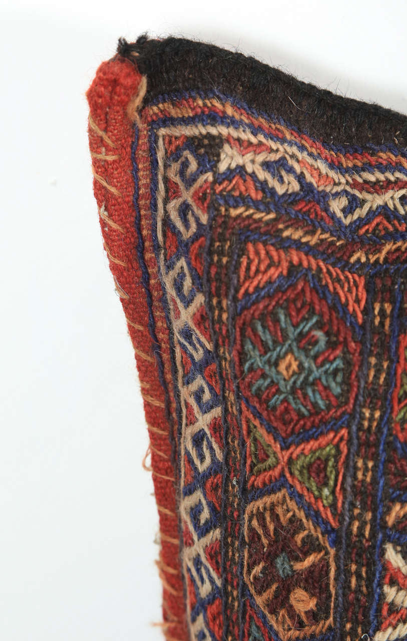 20th Century Turkish Tribal Kilim Floor Pillow