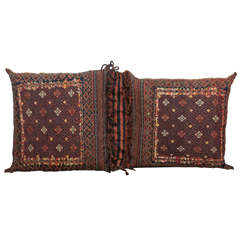 Antique Persian Double Floor Pillow Rug