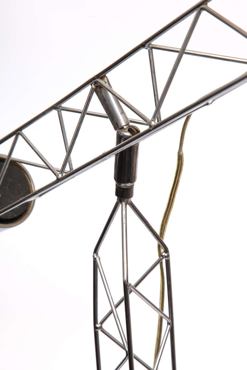 Metal 1970s Architectural Boom Floor Lamp by Curtis Jere