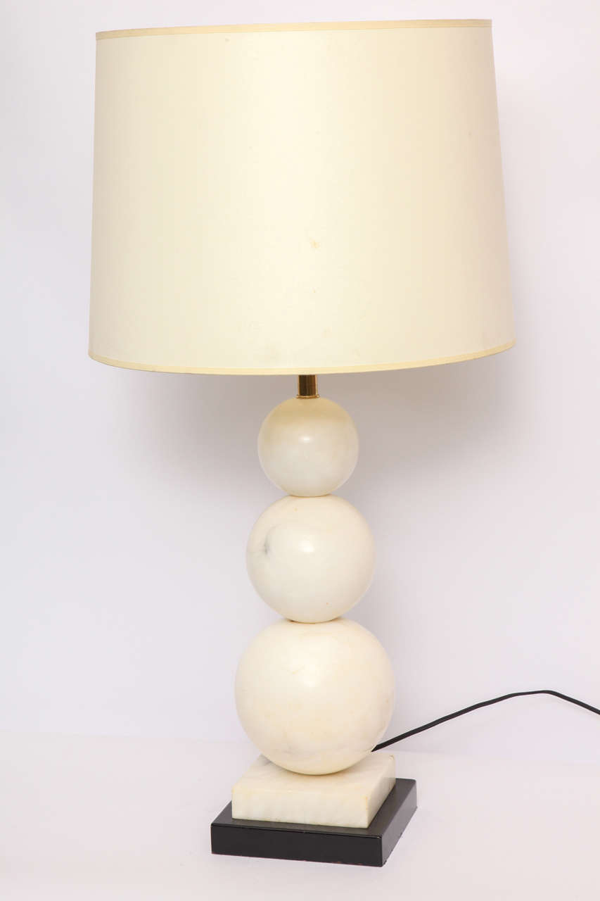 Italian Table Lamp Mid-Century Modern Marble Cubist Spheres, Italy, 1940s For Sale