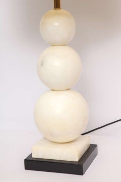 Table Lamp Mid-Century Modern Marble Cubist Spheres, Italy, 1940s