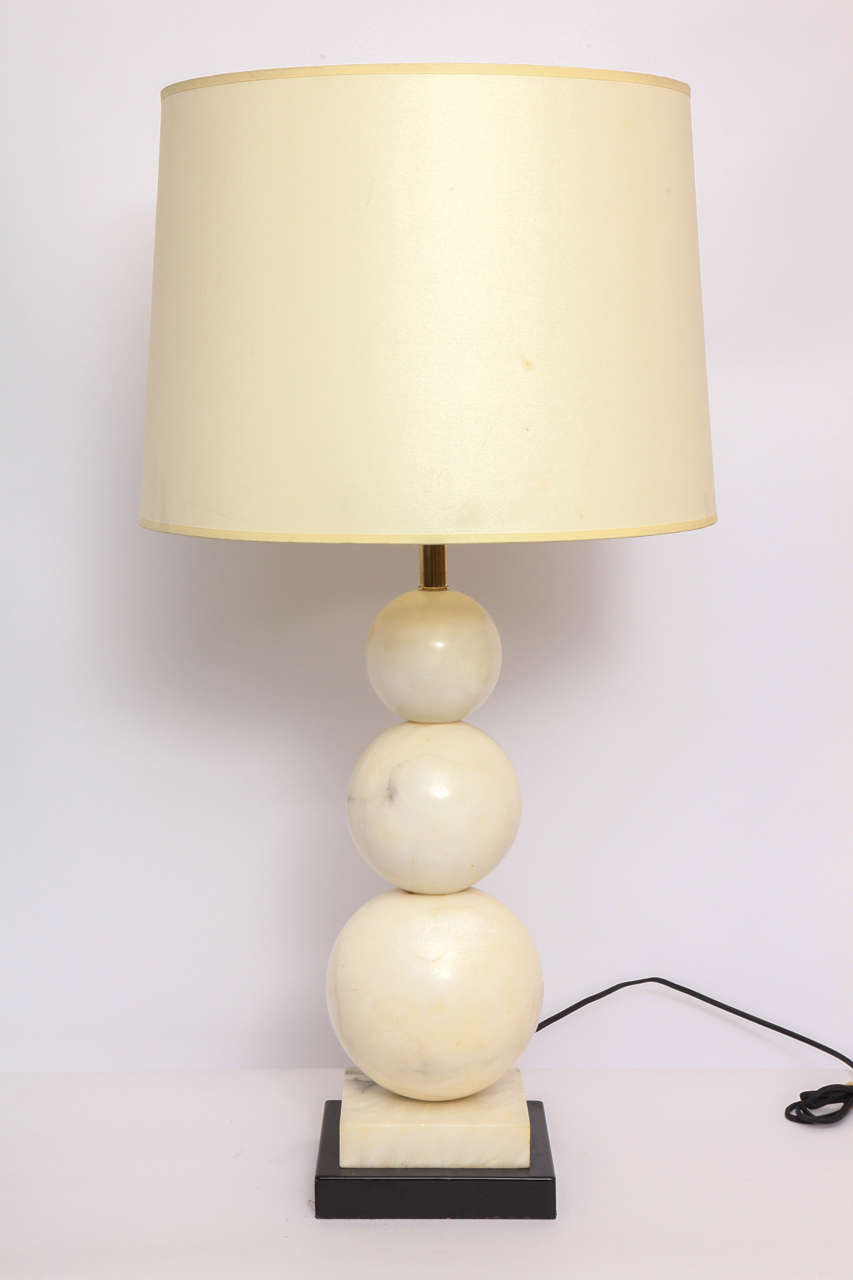 Painted Table Lamp Mid-Century Modern Marble Cubist Spheres, Italy, 1940s For Sale