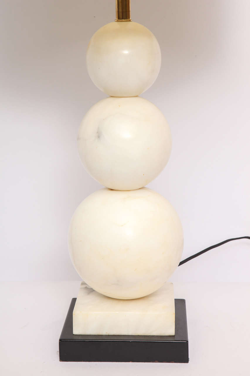 Mid-20th Century Table Lamp Mid-Century Modern Marble Cubist Spheres, Italy, 1940s For Sale