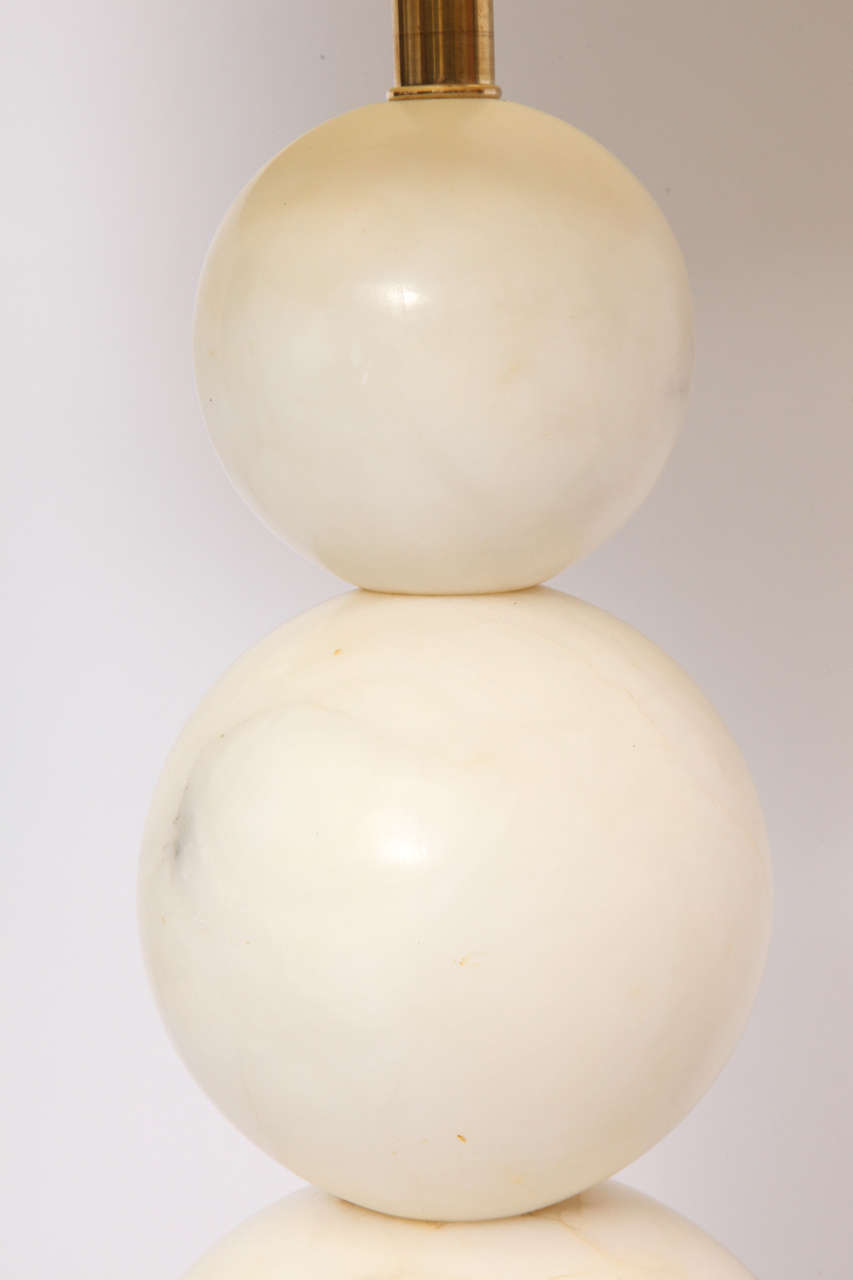 Table Lamp Mid-Century Modern Marble Cubist Spheres, Italy, 1940s For Sale 1
