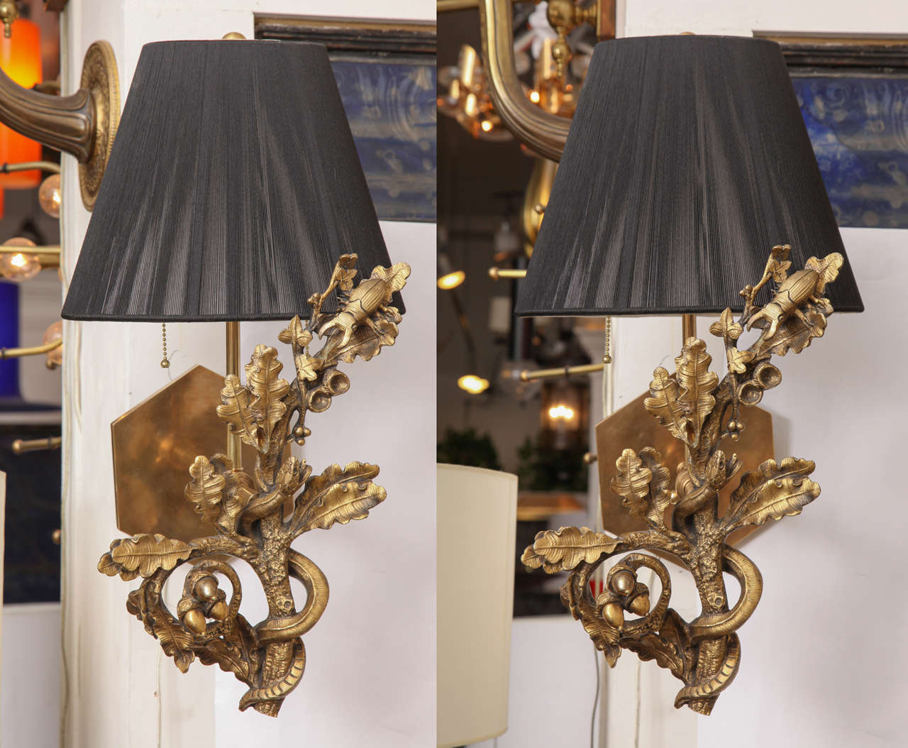 A pair of 1920s French gilt bronze sconces.